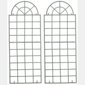 Set de 2 vallas metálicas viva para plantas trepadoras Metal Verde antiguo 1X70X180 cm