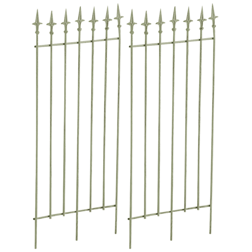 Juego de 2 celosias Elisa 100 x 50 cm Metal Verde antiguo 0.7X50X100 cm