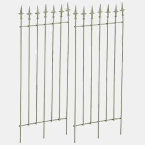 Juego de 2 celosias Elisa 100 x 50 cm Metal Verde antiguo 0.7X50X100 cm