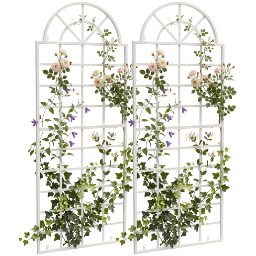 Set de 2 enrejados Viva para pared Metal Blanco 1X70X180 cm