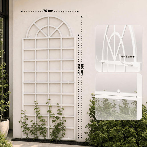 Set de 2 enrejados Viva para pared Metal Blanco 1X70X180 cm