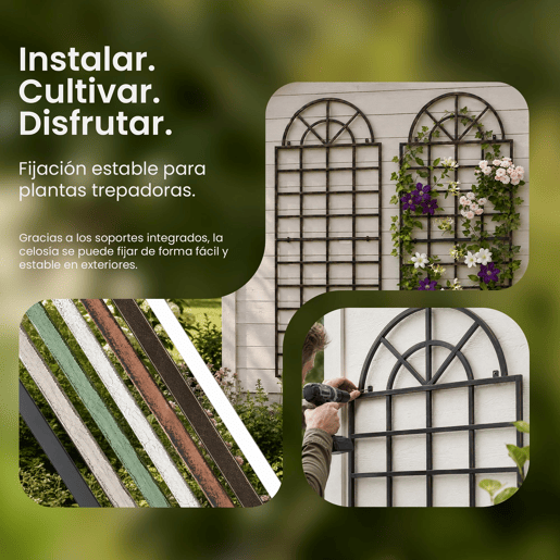 Set de 2 enrejados Viva para pared Metal Blanco 1X70X180 cm