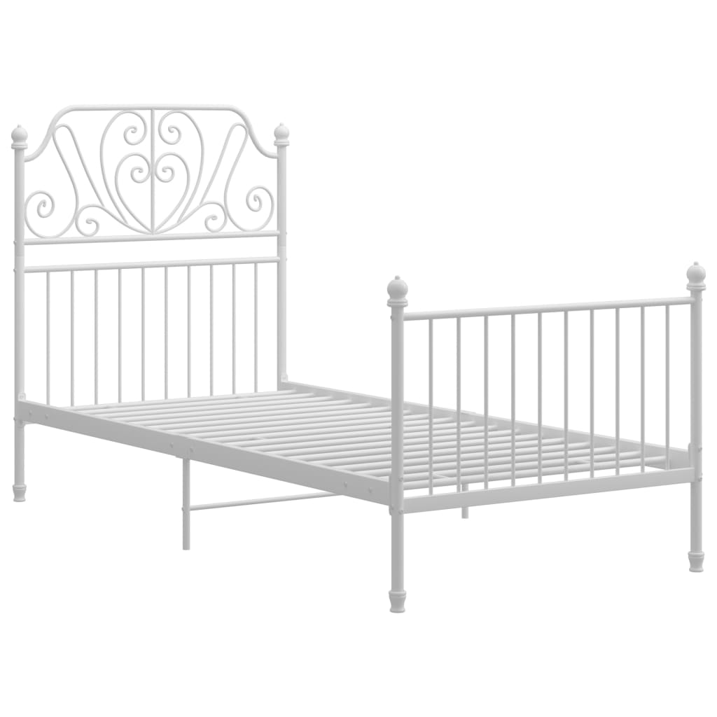 Estructura de cama de metal 100x200 Blanco