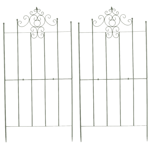 Set de 2 Enrejados para plantas Paula Metal Verde antiguo 2X85.5X170 cm
