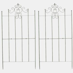 Set de 2 Enrejados para plantas Paula Metal Verde antiguo 2X85.5X170 cm