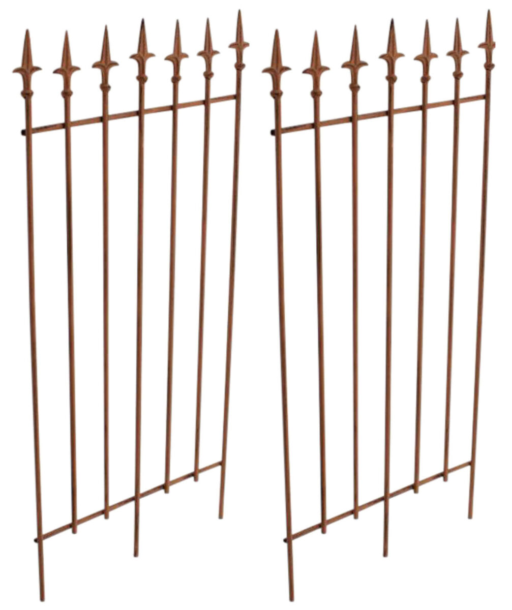 Juego de 2 celosias elisa 100 x 50 cm metal marrón antiguo 0.7x50x100 cm