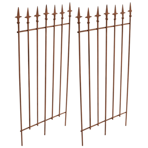 Juego de 2 celosias Elisa 100 x 50 cm Metal Marrón antiguo 0.7X50X100 cm