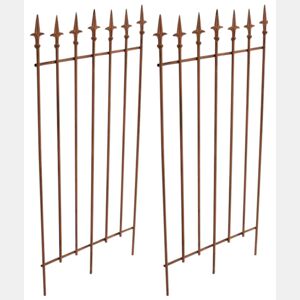 Juego de 2 celosias Elisa 100 x 50 cm Metal Marrón antiguo 0.7X50X100 cm