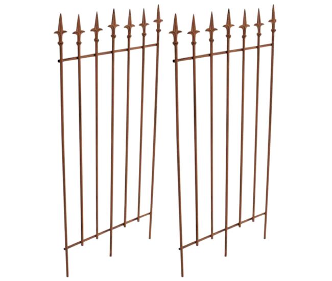 Juego de 2 celosias elisa 100 x 50 cm metal marrón antiguo 0.7x50x100 cm