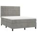 Cama box spring colchón y LED terciopelo - Botones 140x190 Cama box spring colchón y LED terciopelo - Botones 140x190 Gris Claro