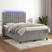 Cama box spring colchón y LED terciopelo - Botones 140x190 Cama box spring colchón y LED terciopelo - Botones 140x190 Gris Claro