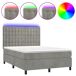 Cama box spring colchón y LED terciopelo - Botones 140x190 Cama box spring colchón y LED terciopelo - Botones 140x190 Gris Claro