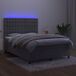 Cama box spring colchón y LED terciopelo - Botones 140x190 Cama box spring colchón y LED terciopelo - Botones 140x190 Gris Claro