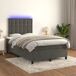 Cama box spring colchón y LED terciopelo - Botones 120x200 Cama box spring colchón y LED terciopelo - Botones 120x200 Azul