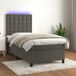 Cama box spring colchón y LED terciopelo - Botones 80x200 Cama box spring colchón y LED terciopelo - Botones 80x200 Azul