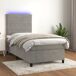 Cama box spring colchón y LED terciopelo - Rayas horizontales 90x200 Cama box spring colchón y LED terciopelo - Rayas horizontales 90x200 Azul