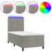 Cama box spring colchón y LED terciopelo - Rayas horizontales 90x200 Cama box spring colchón y LED terciopelo - Rayas horizontales 90x200 Azul