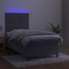 Cama box spring colchón y LED terciopelo - Rayas horizontales 90x200 Cama box spring colchón y LED terciopelo - Rayas horizontales 90x200 Azul