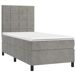Cama box spring colchón y LED terciopelo - Bloques con cuadros 90x190 Cama box spring colchón y LED terciopelo - Bloques con cuadros 90x190 Gris