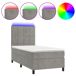 Cama box spring colchón y LED terciopelo - Bloques con cuadros 90x190 Cama box spring colchón y LED terciopelo - Bloques con cuadros 90x190 Gris
