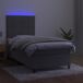 Cama box spring colchón y LED terciopelo - Bloques con cuadros 90x190 Cama box spring colchón y LED terciopelo - Bloques con cuadros 90x190 Gris