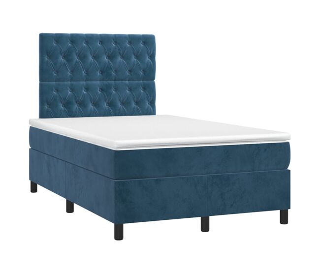 Cama box spring colchón y LED terciopelo - Diseño de botones 120x200