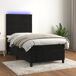 Cama box spring colchón y LED terciopelo - Bloques con cuadros 80x200 Cama box spring colchón y LED terciopelo - Bloques con cuadros 80x200 Gris