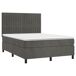 Cama box spring colchón y LED terciopelo - Rayas verticales 140x190 Cama box spring colchón y LED terciopelo - Rayas verticales 140x190 Gris