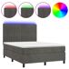 Cama box spring colchón y LED terciopelo - Rayas verticales 140x190 Cama box spring colchón y LED terciopelo - Rayas verticales 140x190 Gris