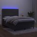 Cama box spring colchón y LED terciopelo - Rayas verticales 140x190 Cama box spring colchón y LED terciopelo - Rayas verticales 140x190 Gris