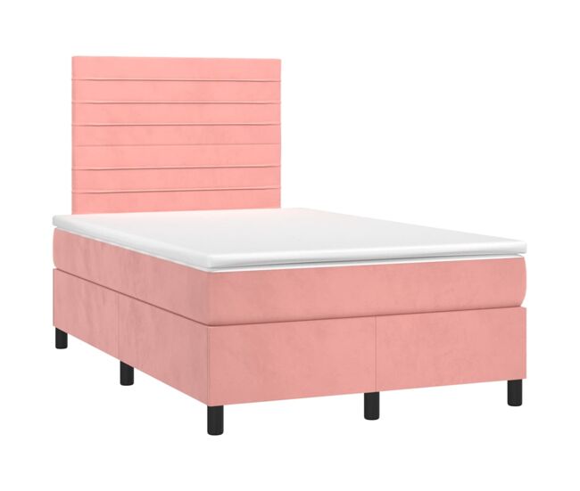 Cama box spring colchón y LED terciopelo - Rayas horizontales 120x200