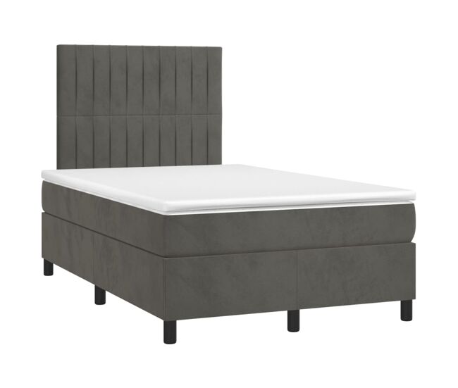 Cama box spring colchón y LED terciopelo - Rayas verticales 120x200