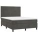 Cama box spring colchón y LED terciopelo - Diseño plano 140x200 Cama box spring colchón y LED terciopelo - Diseño plano 140x200 Gris