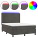 Cama box spring colchón y LED terciopelo - Diseño plano 140x200 Cama box spring colchón y LED terciopelo - Diseño plano 140x200 Gris