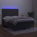 Cama box spring colchón y LED terciopelo - Diseño plano 140x200 Cama box spring colchón y LED terciopelo - Diseño plano 140x200 Gris