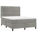 Cama box spring colchón y LED terciopelo - Diseño de botones 140x200 Cama box spring colchón y LED terciopelo - Diseño de botones 140x200 Azul