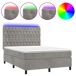 Cama box spring colchón y LED terciopelo - Diseño de botones 140x200 Cama box spring colchón y LED terciopelo - Diseño de botones 140x200 Azul