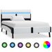 Estructura de cama con LED de cuero sintético 90x200 Estructura de cama con LED de cuero sintético 90x200 Blanco