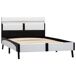 Estructura de cama con LED de cuero sintético 90x200 Estructura de cama con LED de cuero sintético 90x200 Blanco
