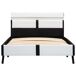 Estructura de cama con LED de cuero sintético 90x200 Estructura de cama con LED de cuero sintético 90x200 Blanco