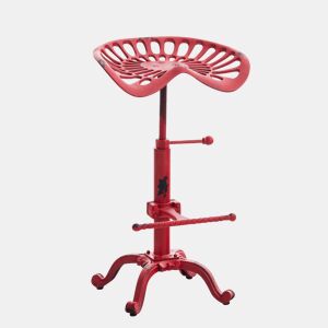 Taburete Industrial Butch Metal Rojo 34X44X56 cm