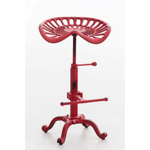 Taburete Industrial Butch Metal Rojo 34X44X56 cm