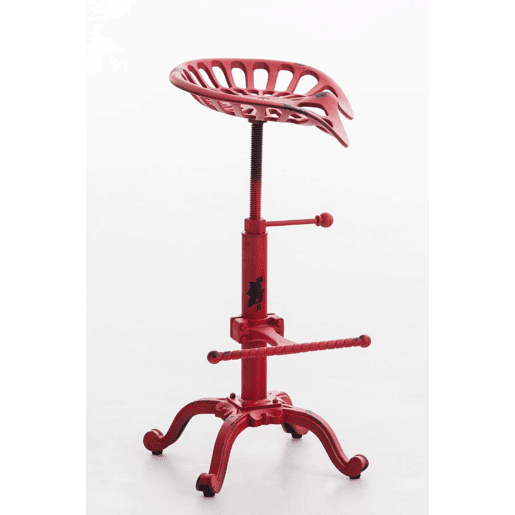 Taburete Industrial Butch Metal Rojo 34X44X56 cm