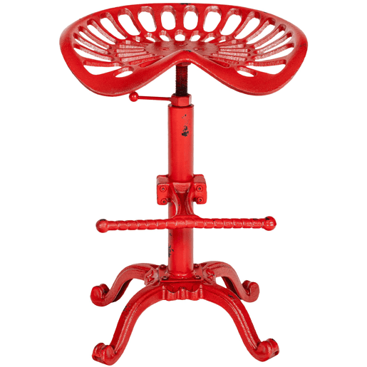 Taburete Industrial Butch Metal Rojo 34X44X56 cm