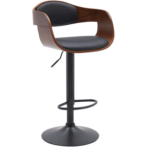 Taburete de bar Kingston Simil cuero Nogalnegro 50X48X87 cm