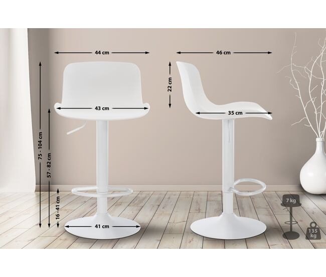 Taburete de bar almada 81x44x44 cm