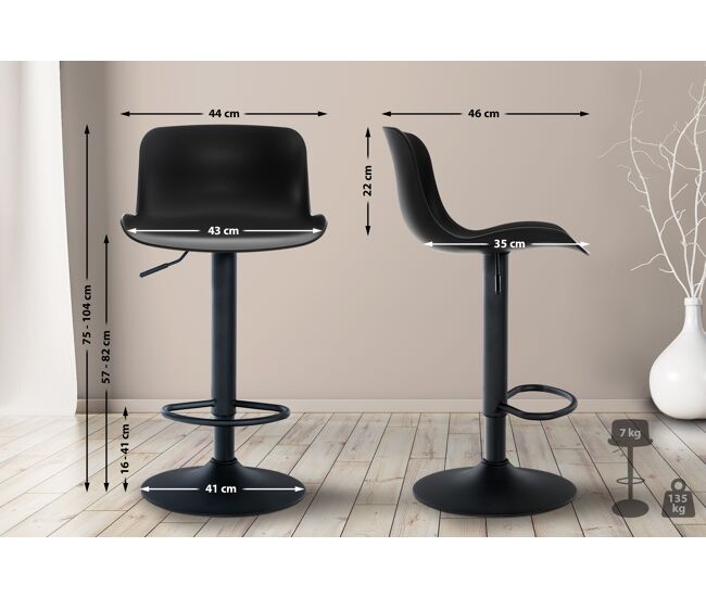 Taburete de bar almada 81x44x44 cm