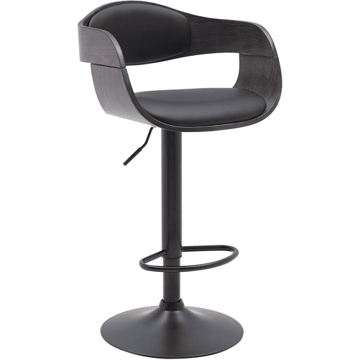 Taburete de bar Kingston Simil cuero Negrogris 50X48X87 cm