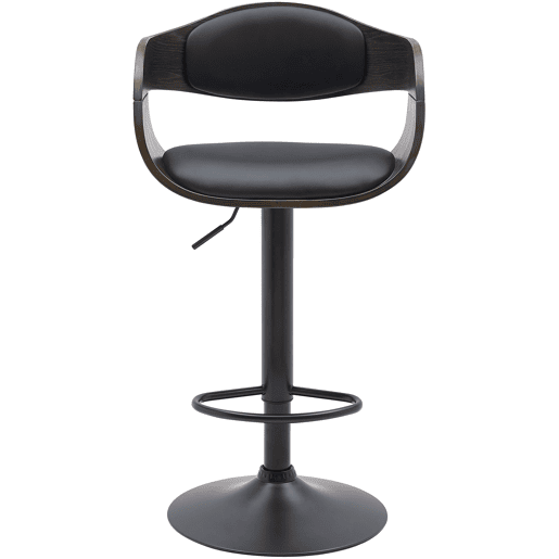 Taburete de bar Kingston Simil cuero Negrogris 50X48X87 cm