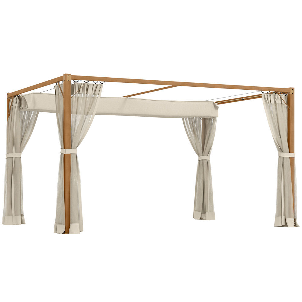 Pérgola de Jardín Aluminio, Poliéster Outsunny